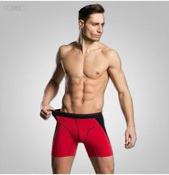 Men Underpants Shorts Long Underwear Men's Underwear Pants Male Convex Extended Wear Cotton Pants Leg Head Spot Cuecas Boxers