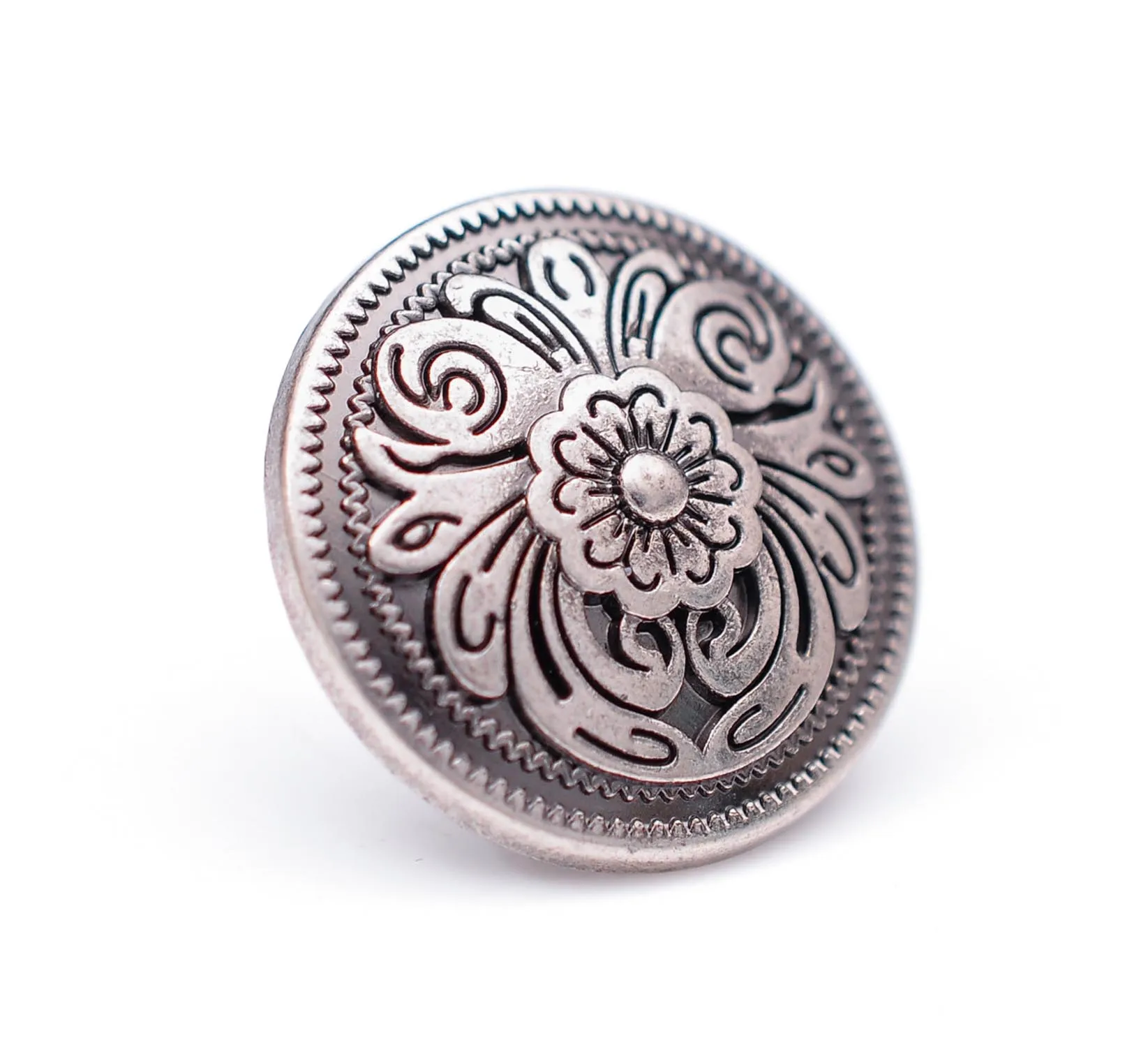 20X 20*20mm Antique Brass/Silver Western Cowboy Flower Conchos Button For Saddles Headstall Bridle Leathercraft Decor