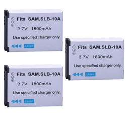 3 pc 1800 mAh SLB-10A SLB10A SLB 10A Akumulator Aparatów samsung EX2F WB150F WB250F WB350F WB750 WB800F WB500 WB550