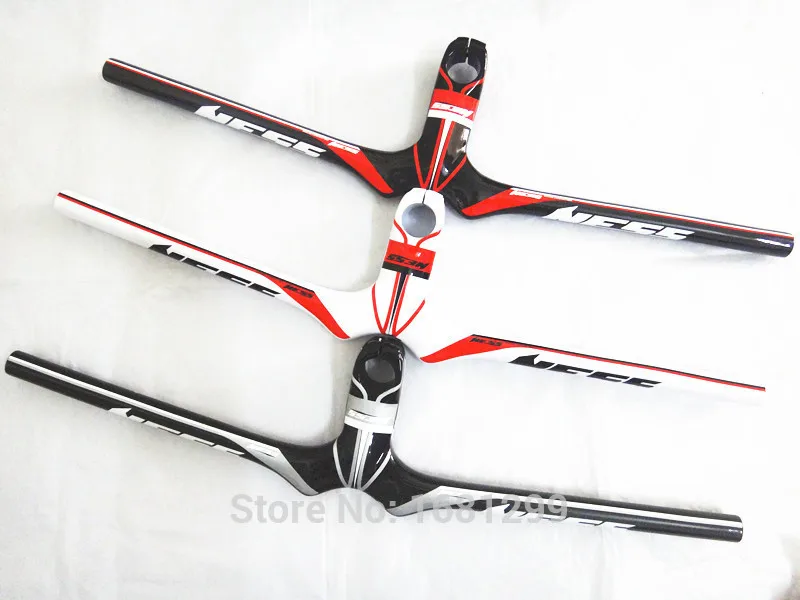 New NESS carbon kierownica rowerowa kierownica do roweru górskiego z włókna węglowego + trzpień zintegrowany karbon MTB części światło rowerowe 90-120x580-720mm