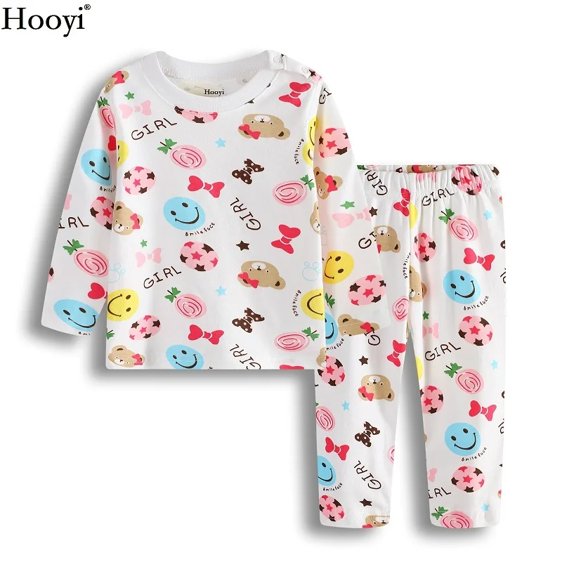 

2017 Autumn Baby Girl Sleep Clothes Sets Cute Fashion Bear Girls Pajamas Suit Brand Christmas Infant T-Shirt Trouser Sleepwear