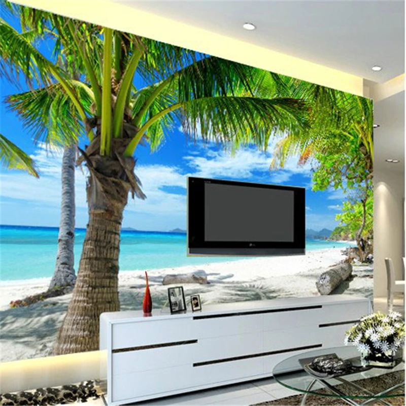 

beibehang wallpaper TV backdrop wallpaper bedroom living room large mural fresco Mediterranean landscape papel de parede