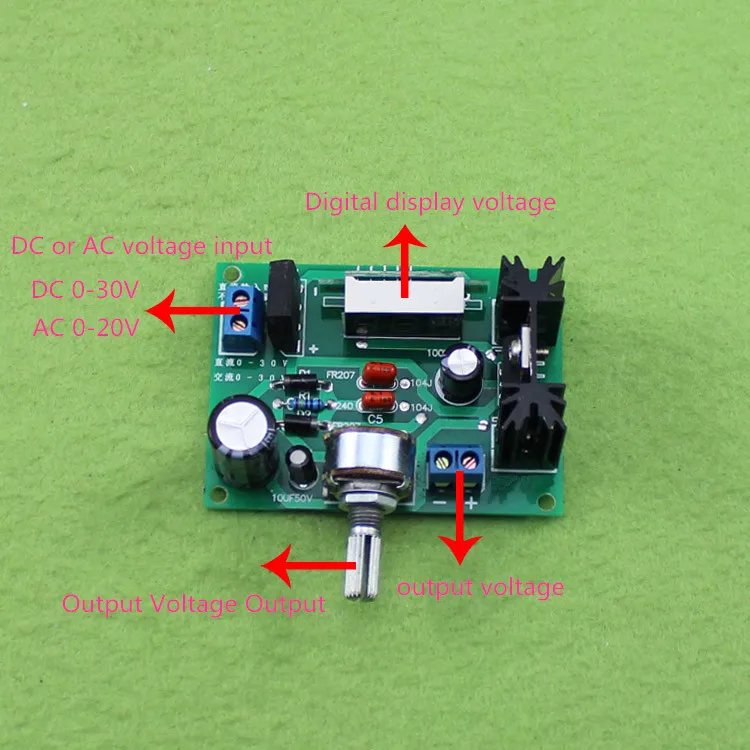 Brand New wysokiej jakości LM317 regulowany Regulator napięcia z diod LED moduł zasilacza LED pokładzie z cyfrowym wyświetlaczem