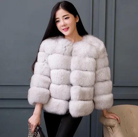 

New genuine fox fur coat women's natural fox fur jacket overcoat winter fur waistcoats big size DHL Free Shipping J835