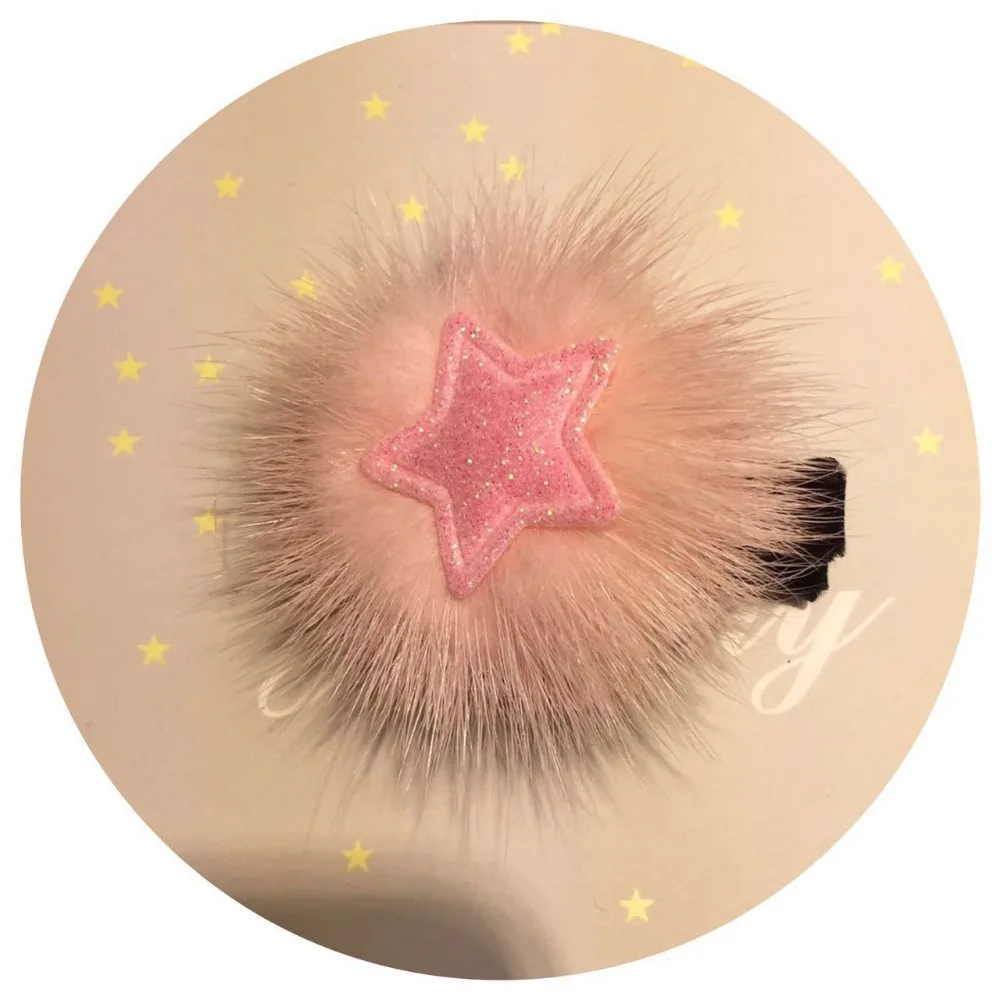 Boutique 15pcs Fashion Cute Glitter Star Hairpins Solid Fur Ball Star Hair Clips Princess Headwear Hair Accessories