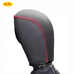 PONSNY Car Gear Covers Case for Subaru XU Forester 2013-2016 Automatic Shift Knob Cover Genuine Leather Hand-stitched