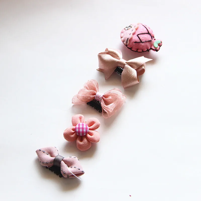 New Design Mini Bow Hairgrips Baby Cartoon Hairpin Children Boutique Barrettes Girls Kids Hair Accessories 0-6month TZ12