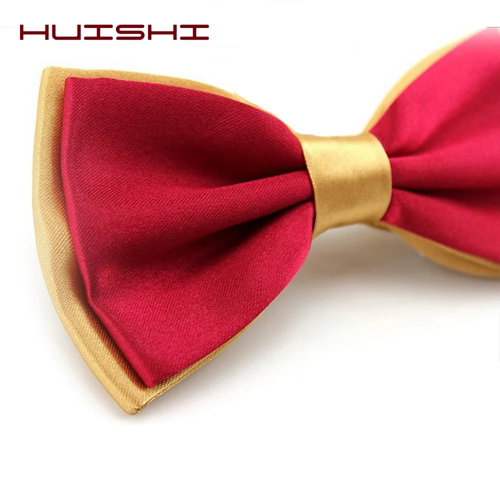 HUISHI Black Red Tie Men\'s Bow Wedding Colorful Decoration Neck Bow Tie For Men Adjustable Party Tie Two Tone Butterfly For Gift