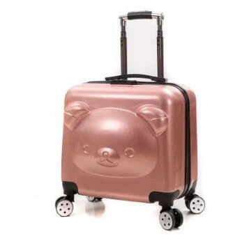 Bear Style Kid\'s Travel Trolley luggage suitcase Trolley bag on wheels Kid wheeled travel case Children Rolling suitcase for Boy