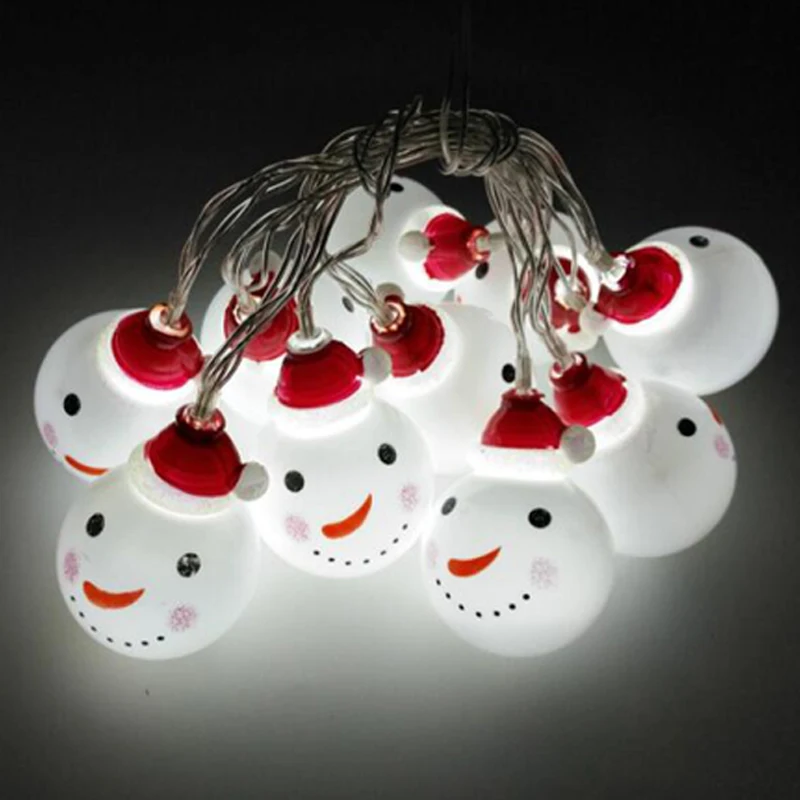 Christmas Snowman String Lights Night light LED Fairy Lamp Battery Powered 1.5/3/4.5M Christmas New Year Holiday Party Decor