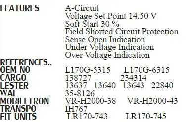 NEW Alternator Voltage Regulator 13500600 05-015 IH767 L180G-23401 VR-H2000-38 23215-0M800 23215-0M801 75-103 81113568