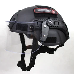 Airsoft  Helmet Hiking Mich 2000 Helmet with Clear Visor Protective Goggles Outdoor Sports Skate Hunting