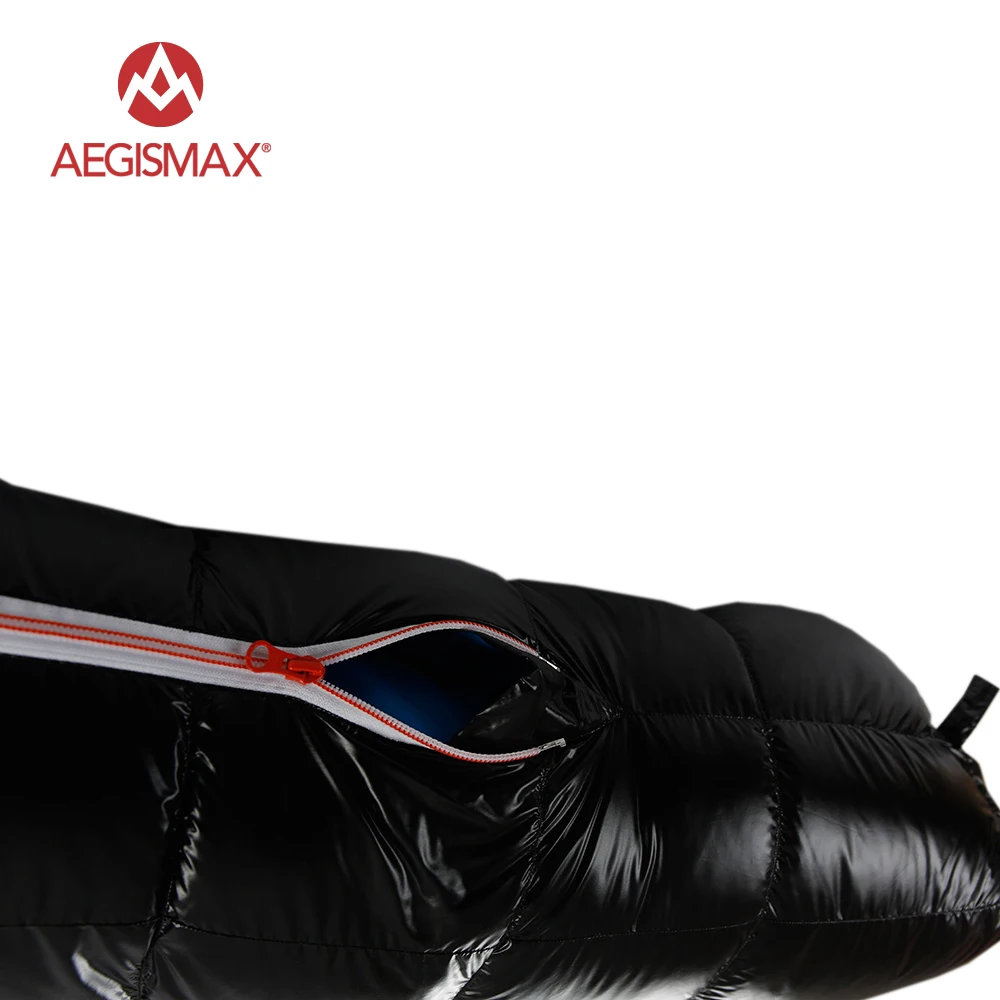 AEGISMAX Winter Camping Professional Ultralight Mummy 90% Duck Down Sleeping Bag Splicing