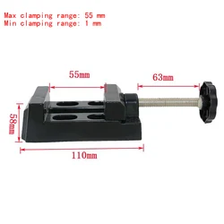 Portable 1pc Black Jaw Bench Clamp Mini Drill Press Vice Micro Clip Flat Vise DIY Hand Tools 55mm