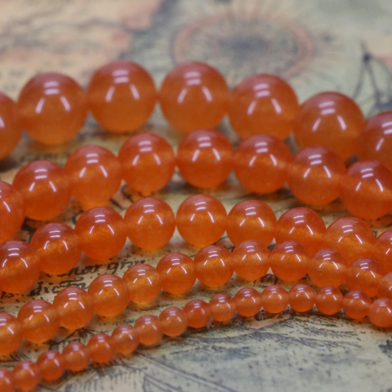 Orange chalcedony round 4/6/8/10/12mm dimension optional loose beads 15