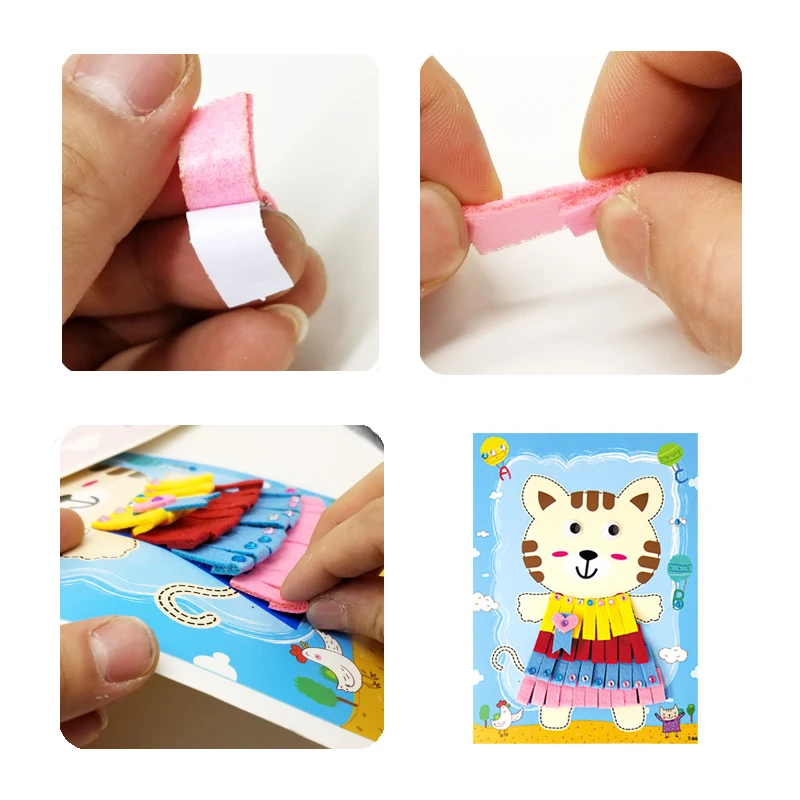 New 3D Diy Crafts Toys For Children Felt Paper Girl Gift Handicraft Kindergarten Material  Arts And Crafts Kids Baby Toy