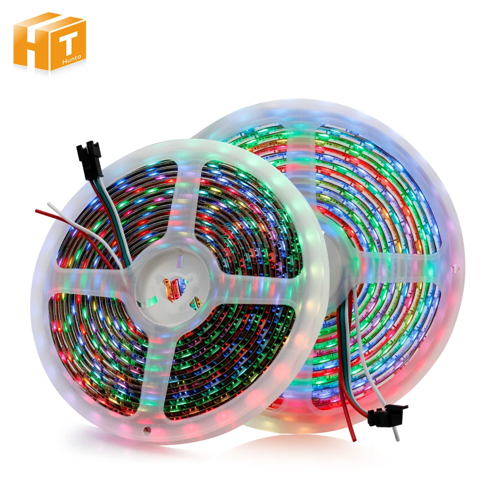 1m 2m 3m 5m Full Color WS2812B LED Strip DC5V Black / White PCB RGB Smart Pixel control Led Strip