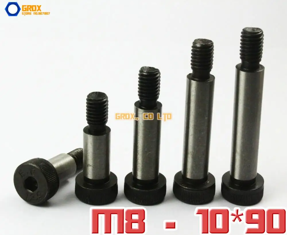 

5 Pieces M8 Threaded 10 x 90mm 12.9 Grade Alloy Steel Hexagon Socket Head Shoulder Screw Bolt