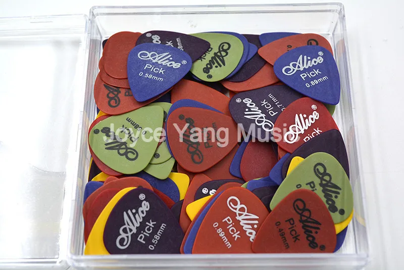 Alice AP-100T Delrin Guitar Picks Plectrums Standard Plectra With Plastic Box Case 0.49/0.58/0.71/0.89 mm