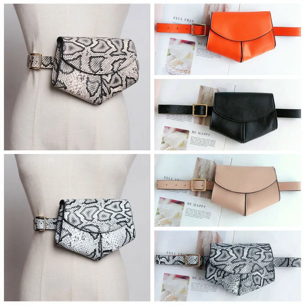 New Two Styles Design Chic Women Fashion Faux Leather Waist Fanny Pack Belt Bag Lady Portable Travel Hip Bum Bag Mini