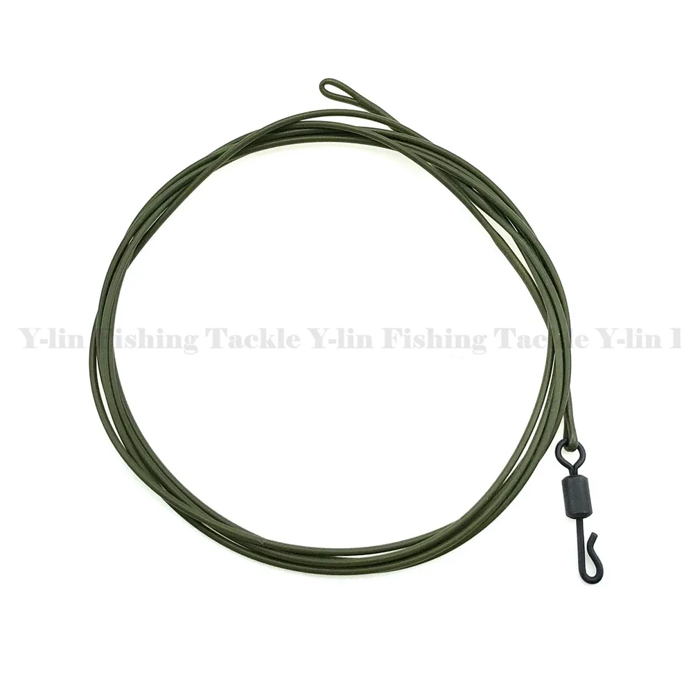 30lbCarp Fishing Line Ready Tied Hooklink Leader 1M With Spinner Quick Swivel Braid Kevlar Hair Rigs