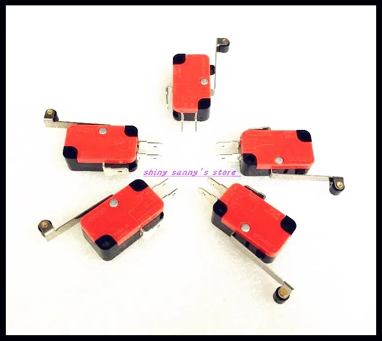 20pcs/Lot V-156-1C25 Roller Lever Arm Momentary Micro Limit Switch 15A 250VAC SPDT NO NC Snap Action Brand New