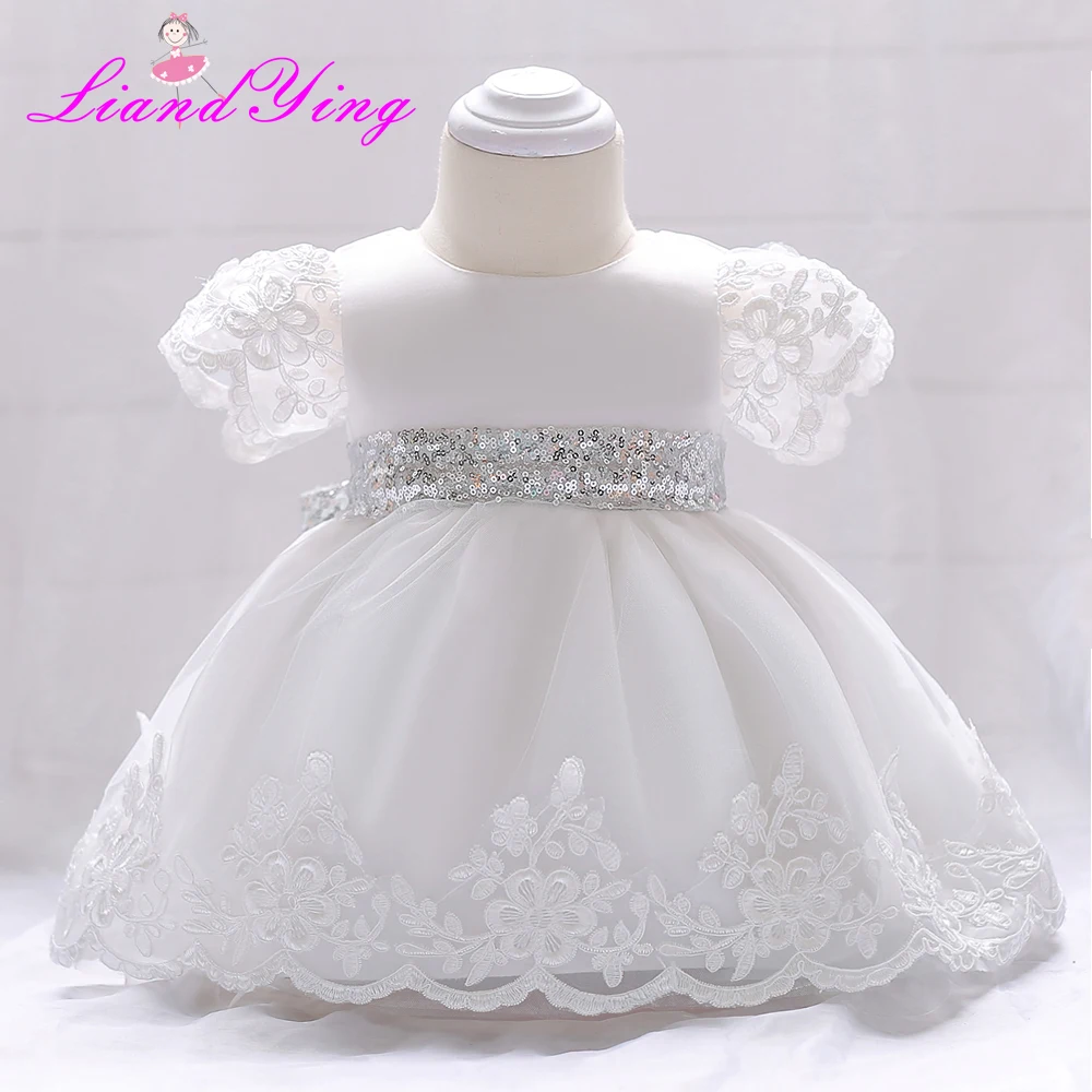 

Baby Girl Dress Flower Infant Wedding Dress Princess 1 Year First Birthday Newborn Party Dresses Baby Christening Gowns