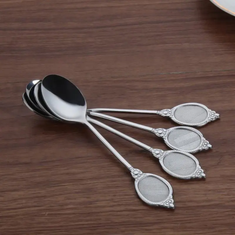 Magic Mirror Handle Stainless Steel Coffee Spoon Honey Dessert Tea Spoons Children Metal Flatware Kitchen Accessories F20173486