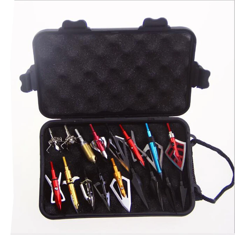 Archery Arrow head Case Plastic Tool Box Sponge Protect Arrow Points Hands For Carrying Hunting Archery Broadhead Box