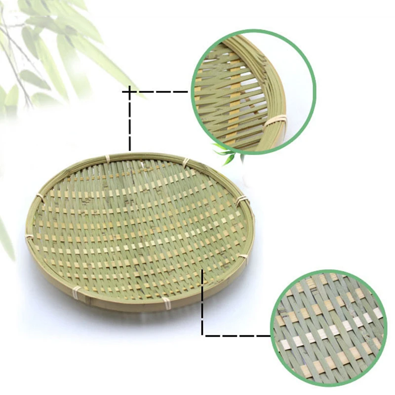 Bamboo handmade bamboo weave storage basket circular receive case fruit plate bowl drying dustpan cage groceries organizer-66850