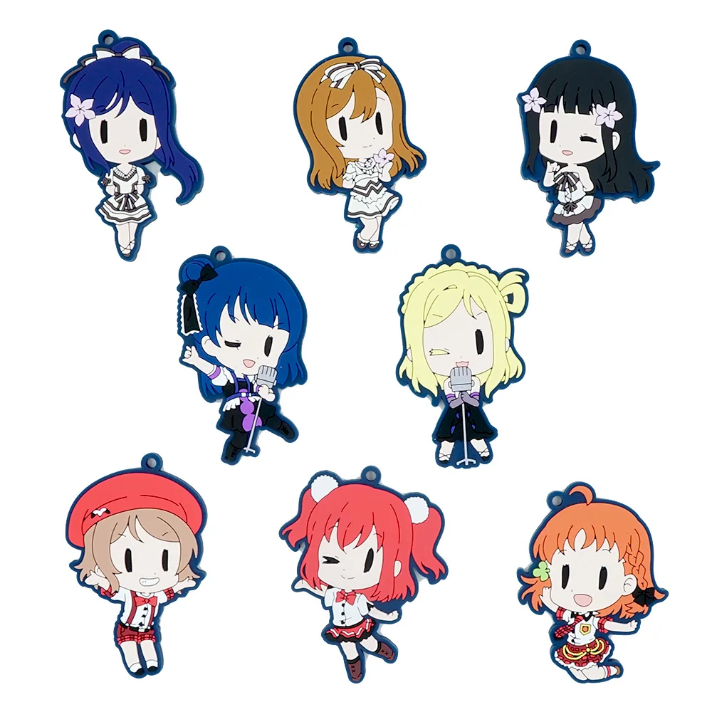 Love Live Lovelive Sunshine Aqours Anime You Kurosawa Kunikida Hanamaru Ruby Riko Mari Live Si Rubber Keychain