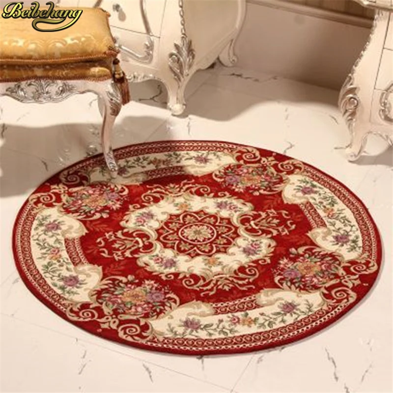 

beibehang Round jacquard carpet European style coffee table mats into the door non-slip mats living room Dornier carpet