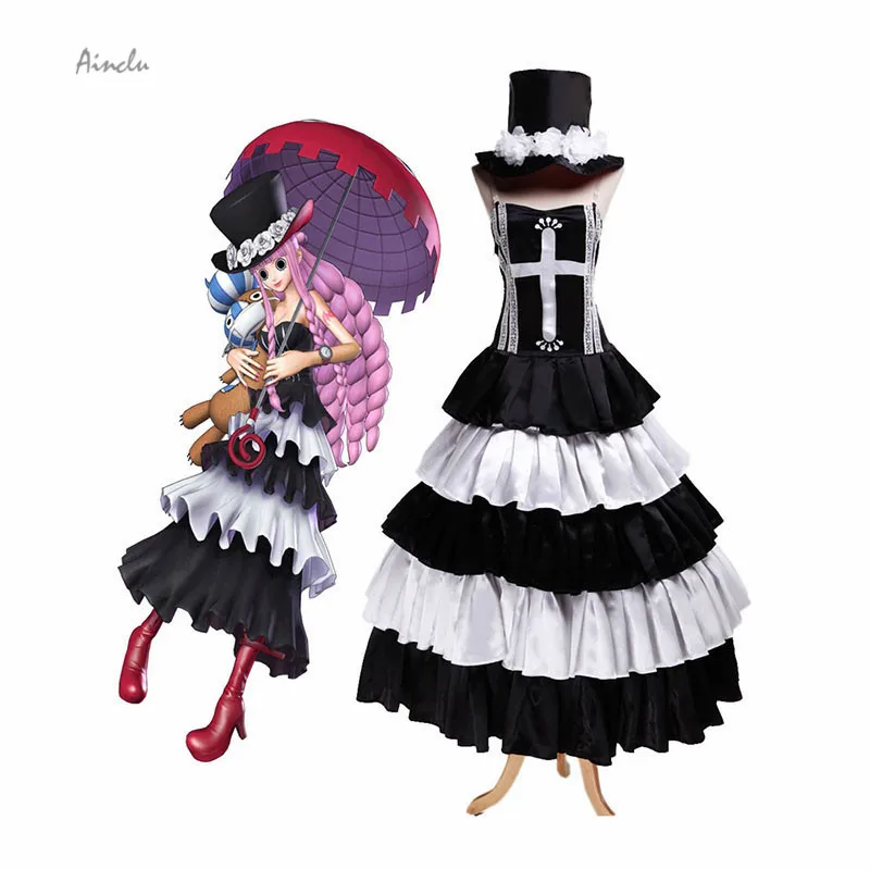 

Ainclu Halloween Costumes For Women Hot Anime Costume One Piece Ghost Princess Dress Perona Cosplay Costume Dress With Hat