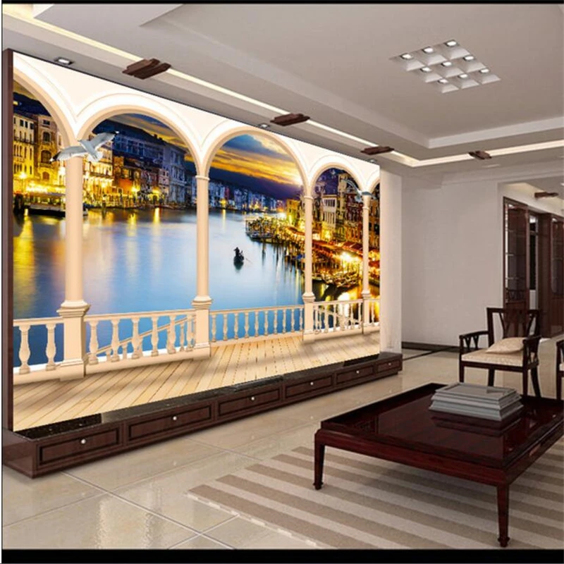 

wellyu wallpaper for walls 3 d Custom wallpaper Venetian Mediterranean view 3D stereo ultra-high-definition TV backdrop mural