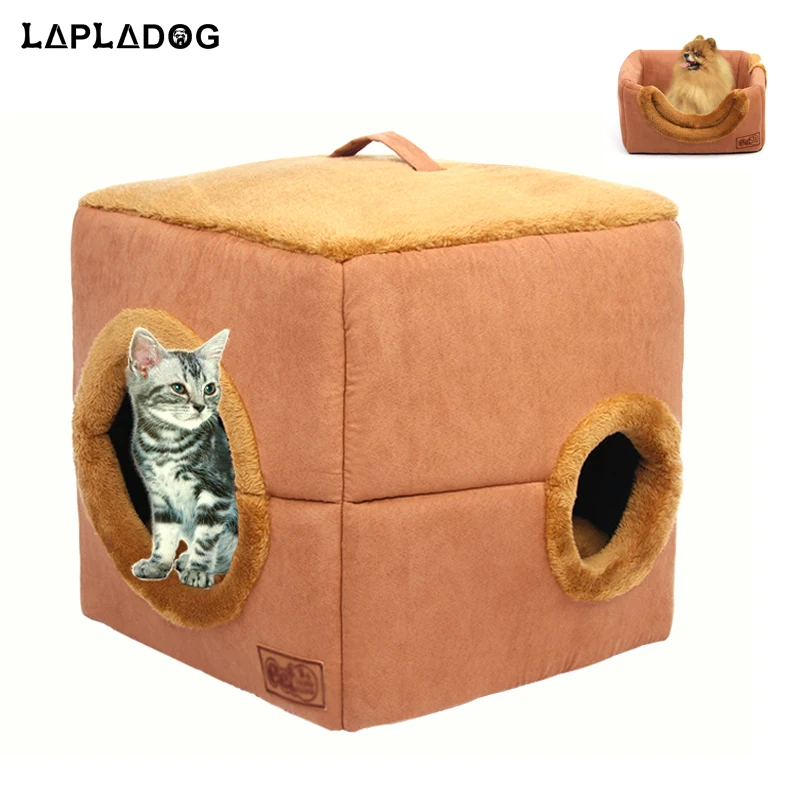 

LAPLADOG 2 Uses Multifuctional Dog House Nest With Mat Foldable Cat Bed For Small Dogs Travel Pet Bed Bag Animal Sleep Sofas