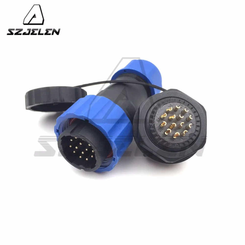 

SD20TP-ZM , 14pin waterproof connectors , IP68, Waterproof plug socket 14-pin power cable panel mount