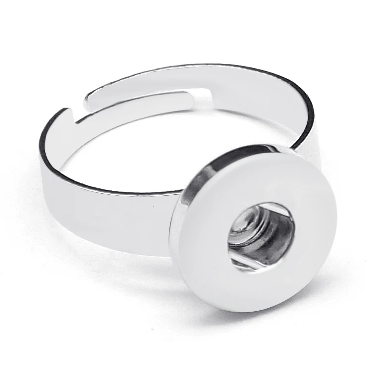 Fashion Simple metal snap rings adjustable fit 12MM/18MM snap buttons jewelry JZ0029