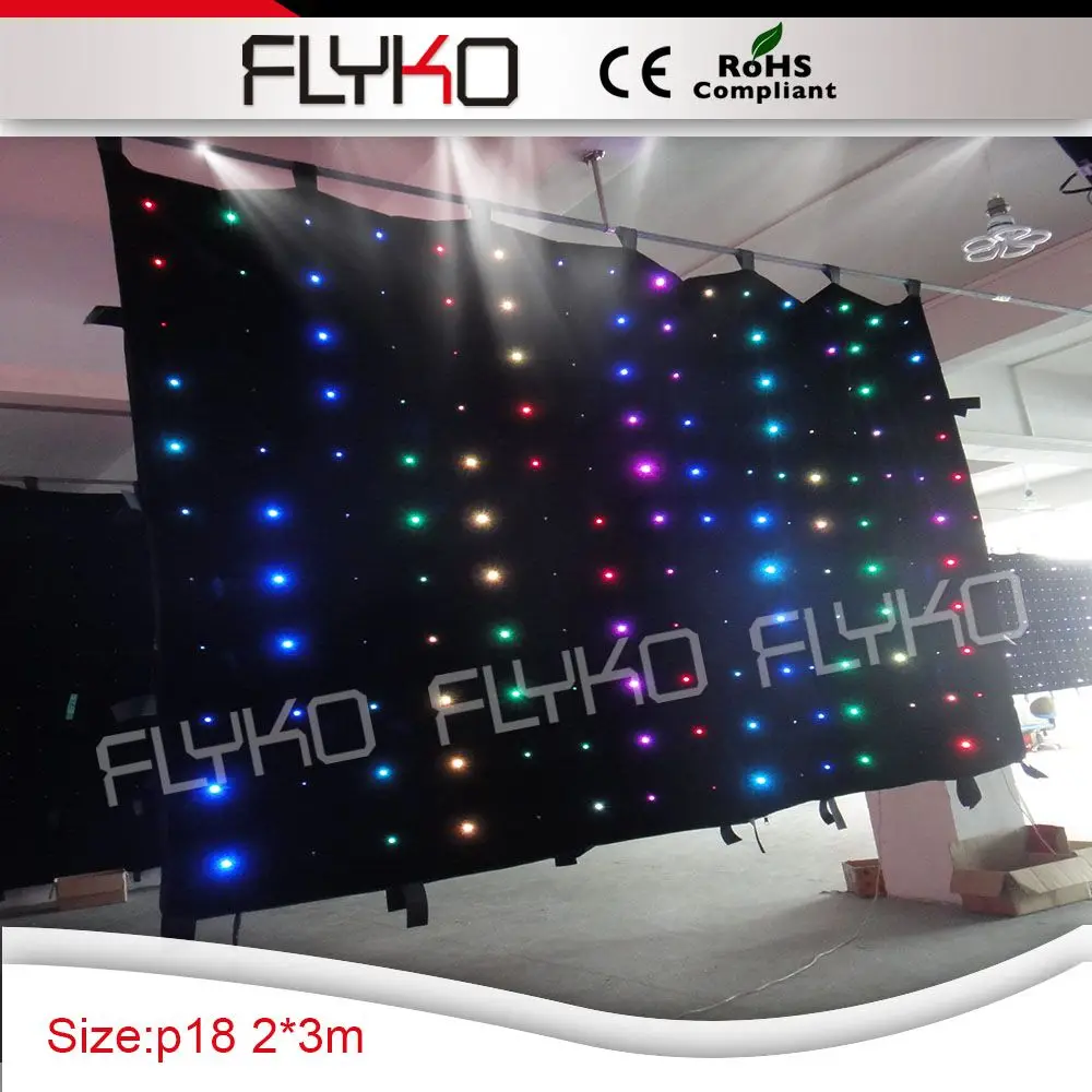 led curtain wall light 2x3m P18 indoor concert stage sale led curtain for dj booth