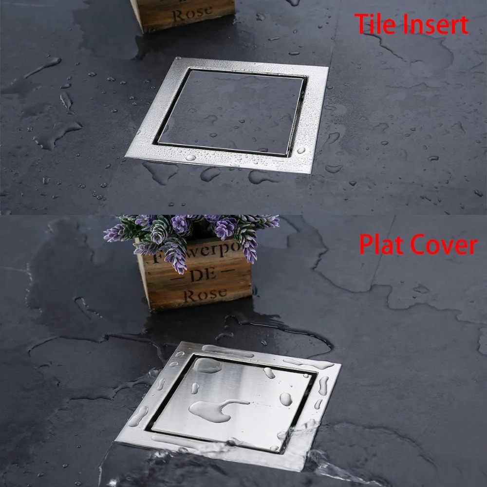 304 Stainless Steel Invisible Bathroom Floor Drain Waste Grate 15/11cm Linear Anti-odor Long Bathroom Shower Floor Drain.