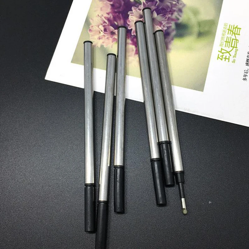 Wholesale 20pcs /pack 10 cm Long Black 0.5mm Ink roller pen Refill Replacement  twist gel ink pen  metal  Refills