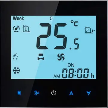 Touchscreen Colourful Programmable Room Thermostat for on&off Control of GasBoiler dry contact (without wifi function)