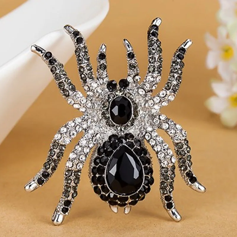 Luxury Brand Big Spider Brooches Fashion Steampunk Jewelry Colar Femininos vintage Broaches Best Party Broch Broches Relogio Vaz