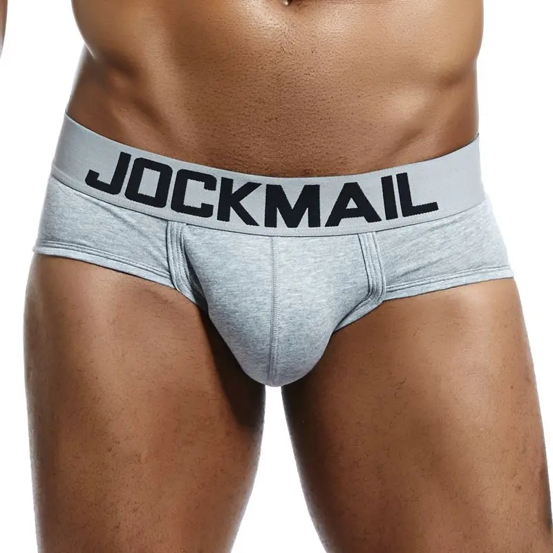 JOCKMAIL Brand Fashion Men Underwear Solid Underpants Cotton Male Panties Hot Sale Slip Cueca 6 Color Soft Gay Briefs Homewear