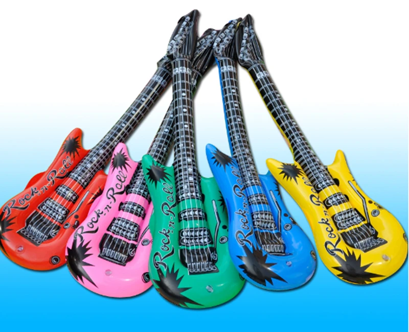 200pcs/lot Inflatable  Up Guitars Fancy Dress Party Prop Musical Disco Rock