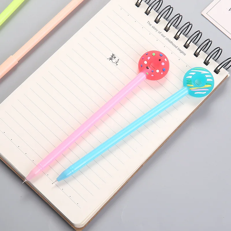 40 Pcs Stationery Creative Donuts Neutral Pen Cute Cartoon Learning Stationery  Small Fresh Office Signature Pen Wholesale