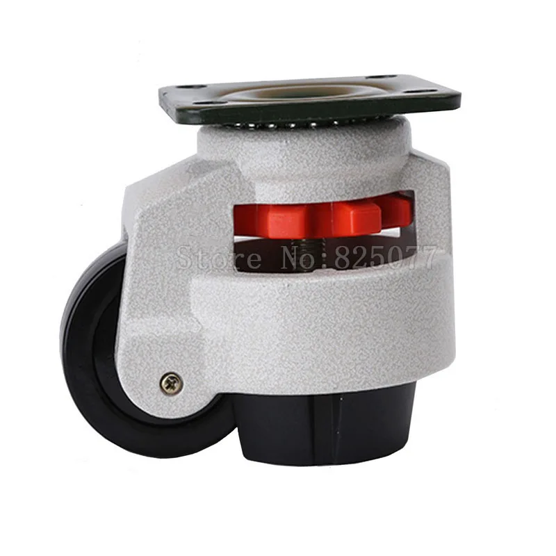 4PCS CD-100F Load Bearing 750kg/pcs Level Adjustment MC Nylon Wheel and Aluminum Pad Leveling Caster Industrial Casters JF1554