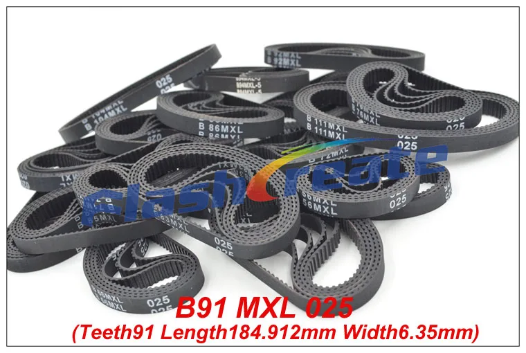 

10pcs B91 MXL Timing Belt Teeth 91 Length 184.912mm Width 6.35mm=025" B91MXL Rubber Closed-Loop Synchronous Belt Fit MXL Pulley