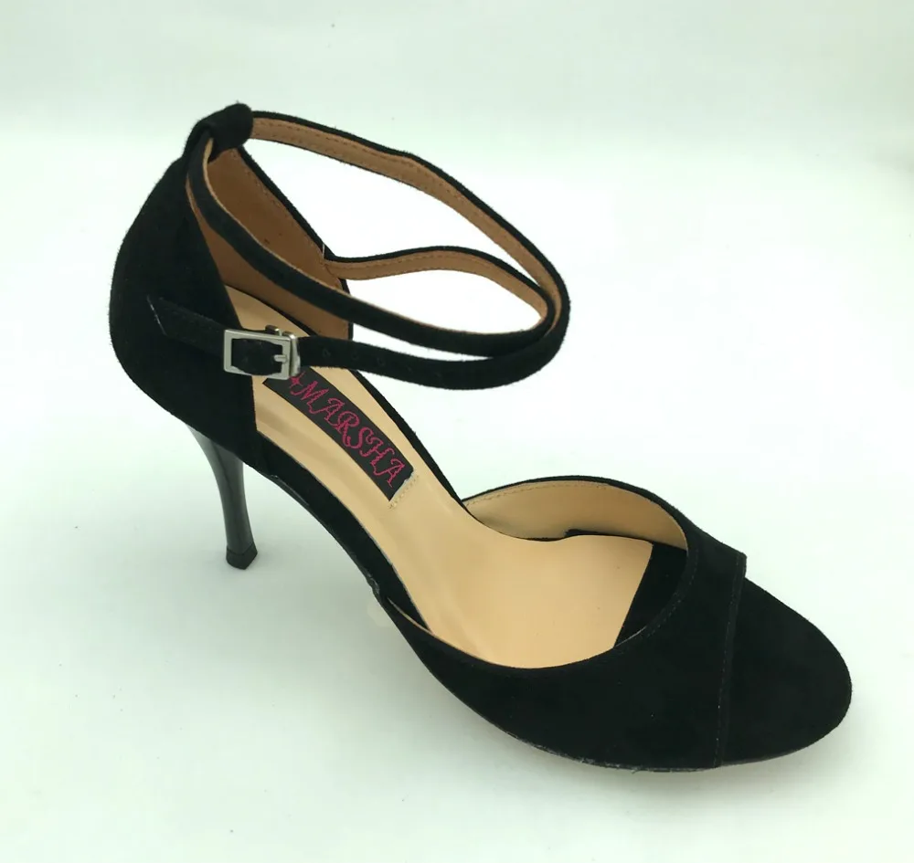 Comfortable and Fashion Argentina Tango Dance Shoes  Party Shoes Wedding Shoes black suede argentina leather outsoleT6282A-BS