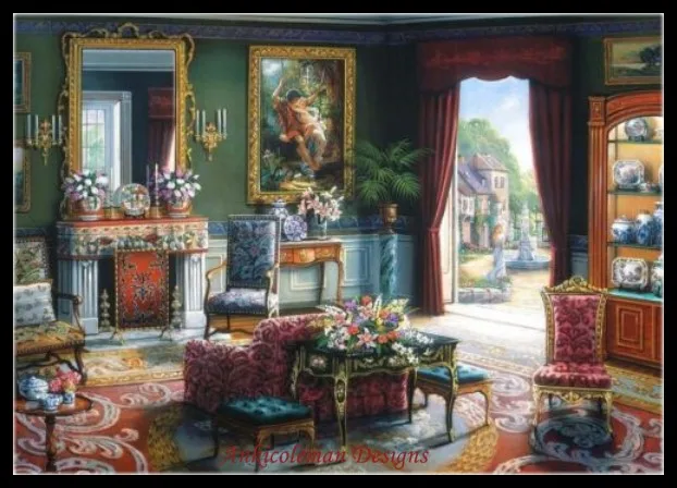 

Needlework for embroidery Crafts DIY DMC - Counted Cross Stitch Kits 14 ct Oil painting - Livingroom Afternoon