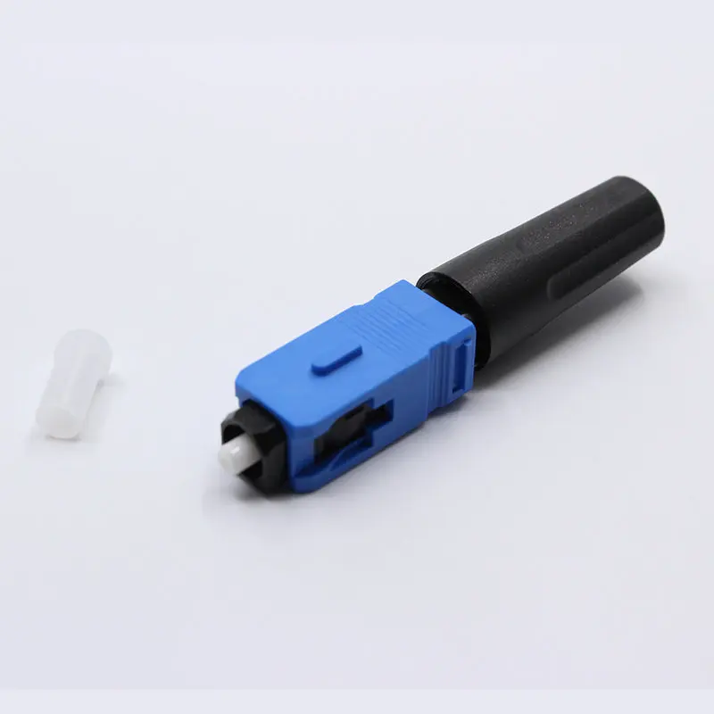 FTTH SC fast connector top ferrule IL 0.3dB(0.5db Max) SM Quick Cold Assembly field optic fibre connector ELINK factory 100pcs